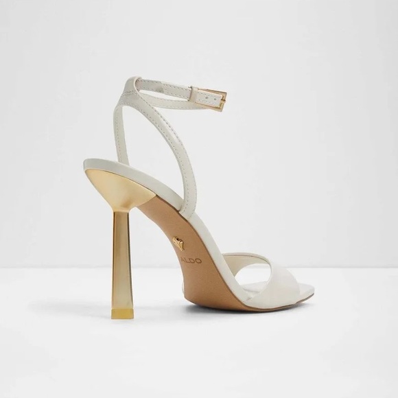 Aldo Cream Illustrious Sandal with Gold Heel size 8 - Picture 3 of 12